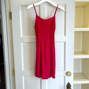 Free People Mini Red Silk Slip